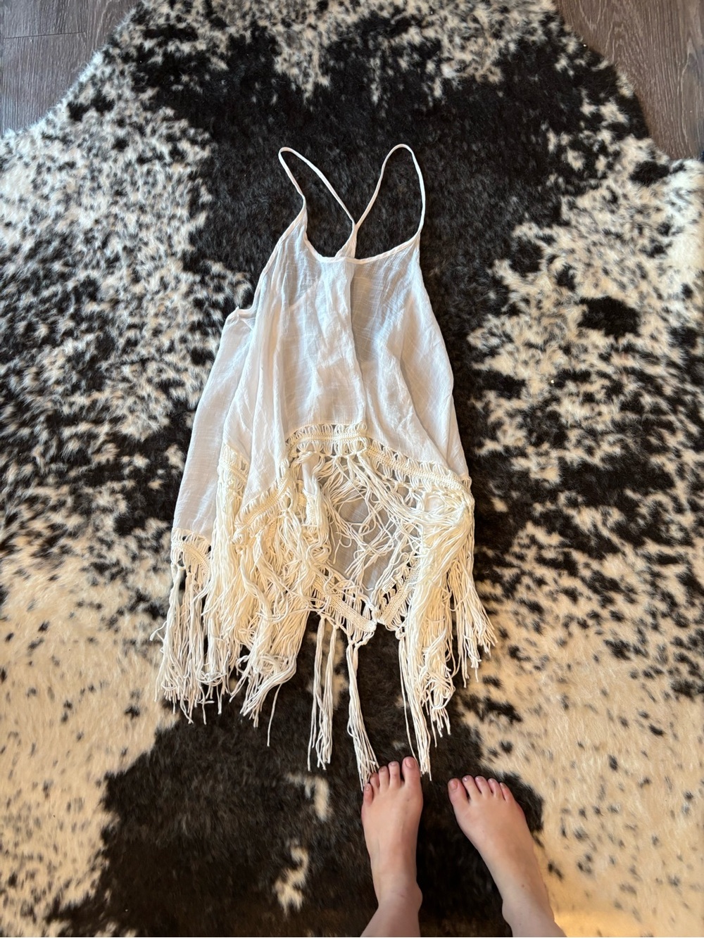 CUPSHE WhiteSwimsuit cover up/ western boho top